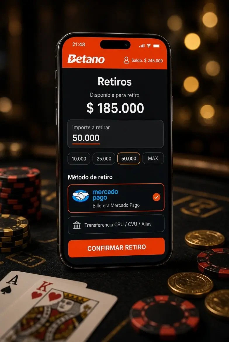 Cómo retirar dinero de Betano a Mercado Pago