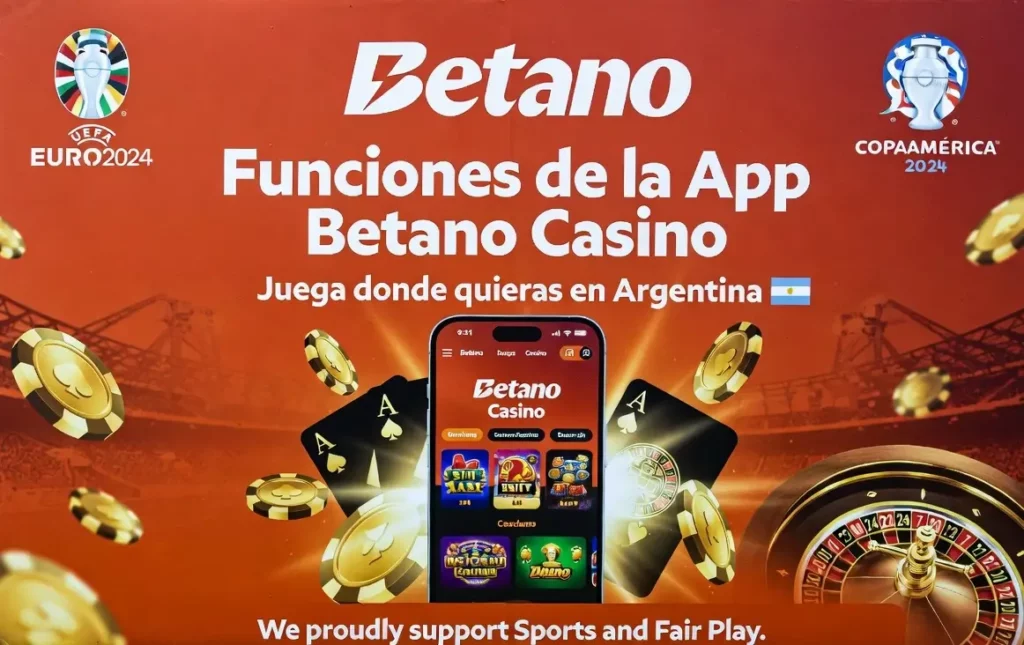 Funciones de la aplicación Betano Casino