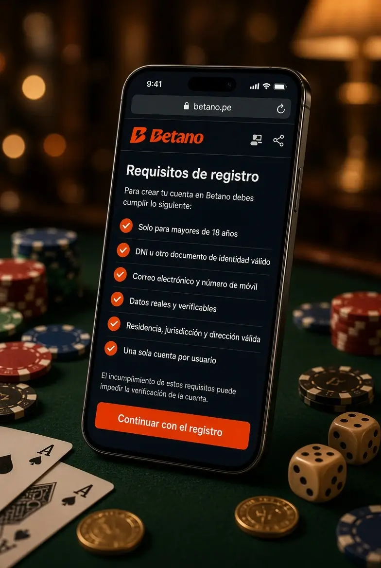 Requisitos para registrarse en Betano Argentina